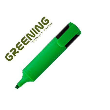 Rotulador greening fluorescente punta biselada verde