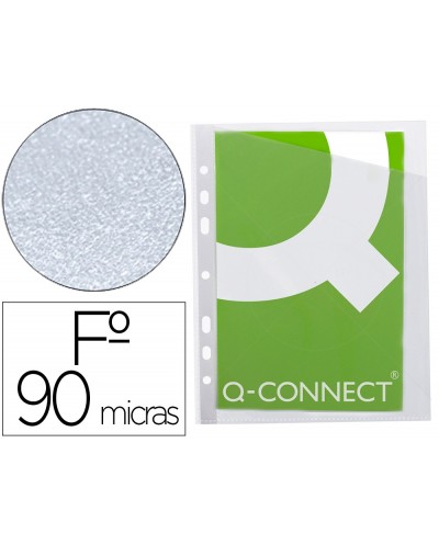 Funda q connect corte oblicuo 290x195 mm cristal 4 taladros pvc 90 mc caja de 100 unidades