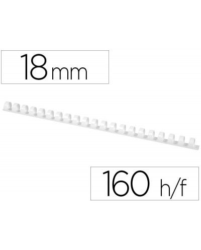 Canutillo q connect redondo 18 mm plastico blanco capacidad 160 hojas caja de 50 unidades