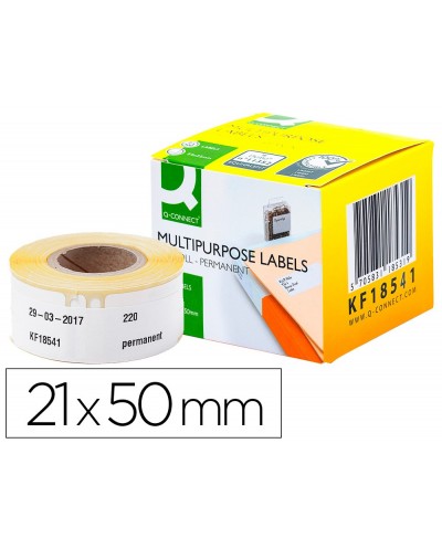 Etiqueta adhesiva q connect kf18541 compatible dymo 99017 tamano 50x12 mm caja con 220 etiquetas