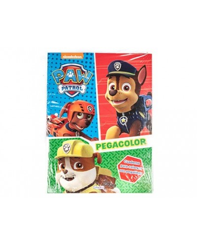 Cuaderno de colorear patrulla canina pegacolor con pegatinas 12 paginas 210x280 mm