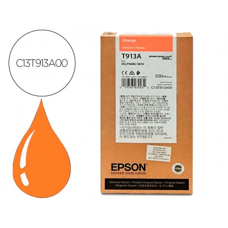 Ink jet epson t913a orange ink 200ml