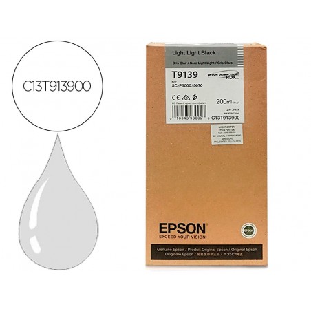 Ink jet epson t9139 light light negro ink 200ml