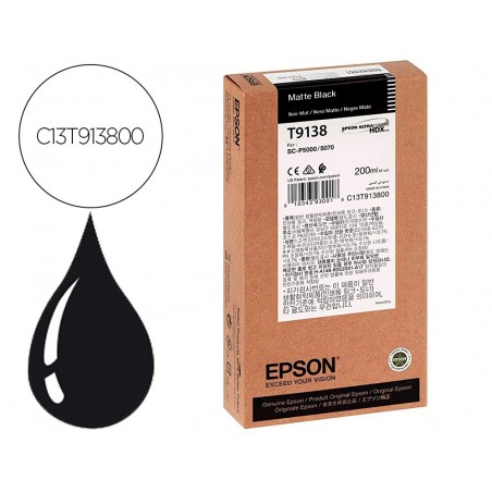 Ink jet epson t9138 matte negro ink 200ml