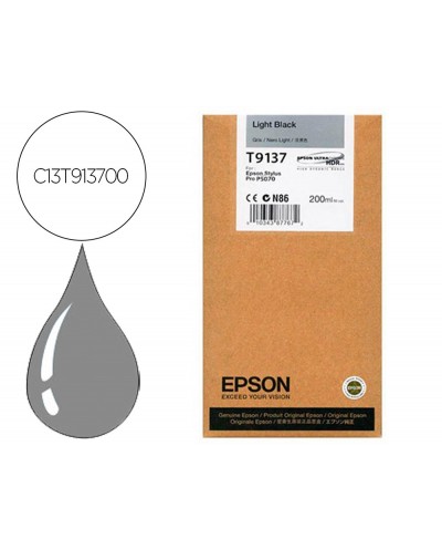 Ink jet epson t9137 light negro ink 200ml