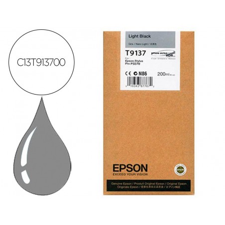 Ink jet epson t9137 light negro ink 200ml