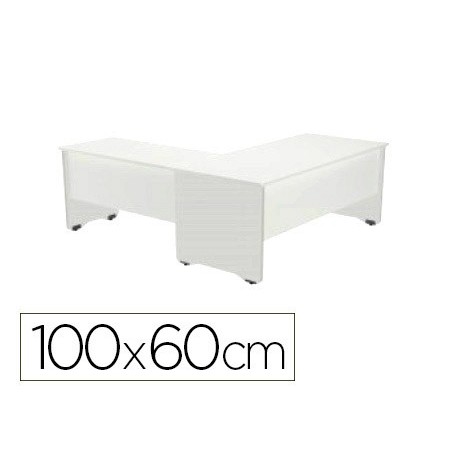 Ala para mesa rocada serie work 100x60 cm derecha o izquierda acabado aw04 blanco blanco