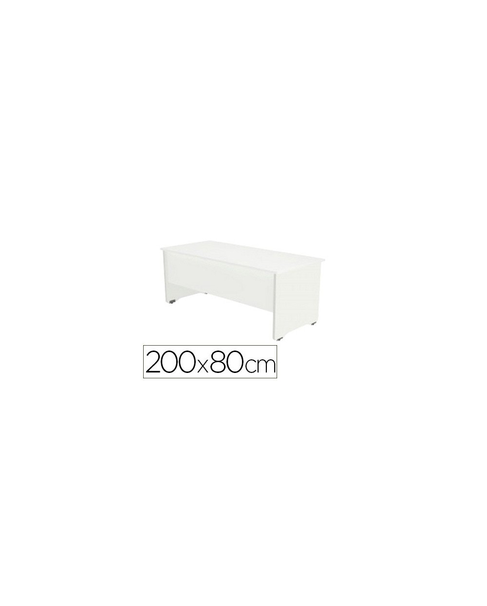 Mesa oficina rocada serie work 200x80 cm acabado aw04 blanco blanco