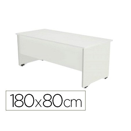Mesa oficina rocada serie work 180x80 cm acabado aw04 blanco blanco