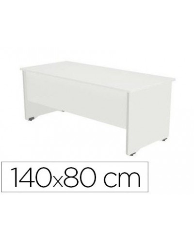 Mesa oficina rocada serie work 140x80 cm acabado aw04 blanco blanco