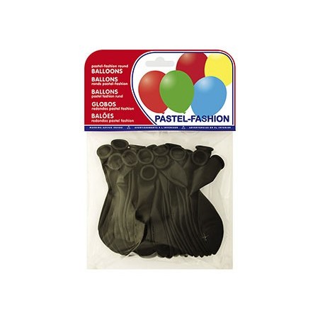 Globos pastel negro bolsa de 20 unidades