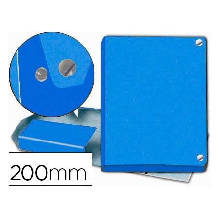 Carpeta proyectos pardo folio lomo 200 mm carton forrado azul con broche