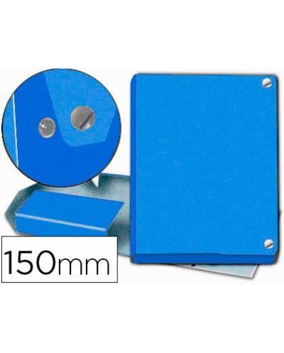 Carpeta proyectos pardo folio lomo 150 mm carton forrado azul con broche