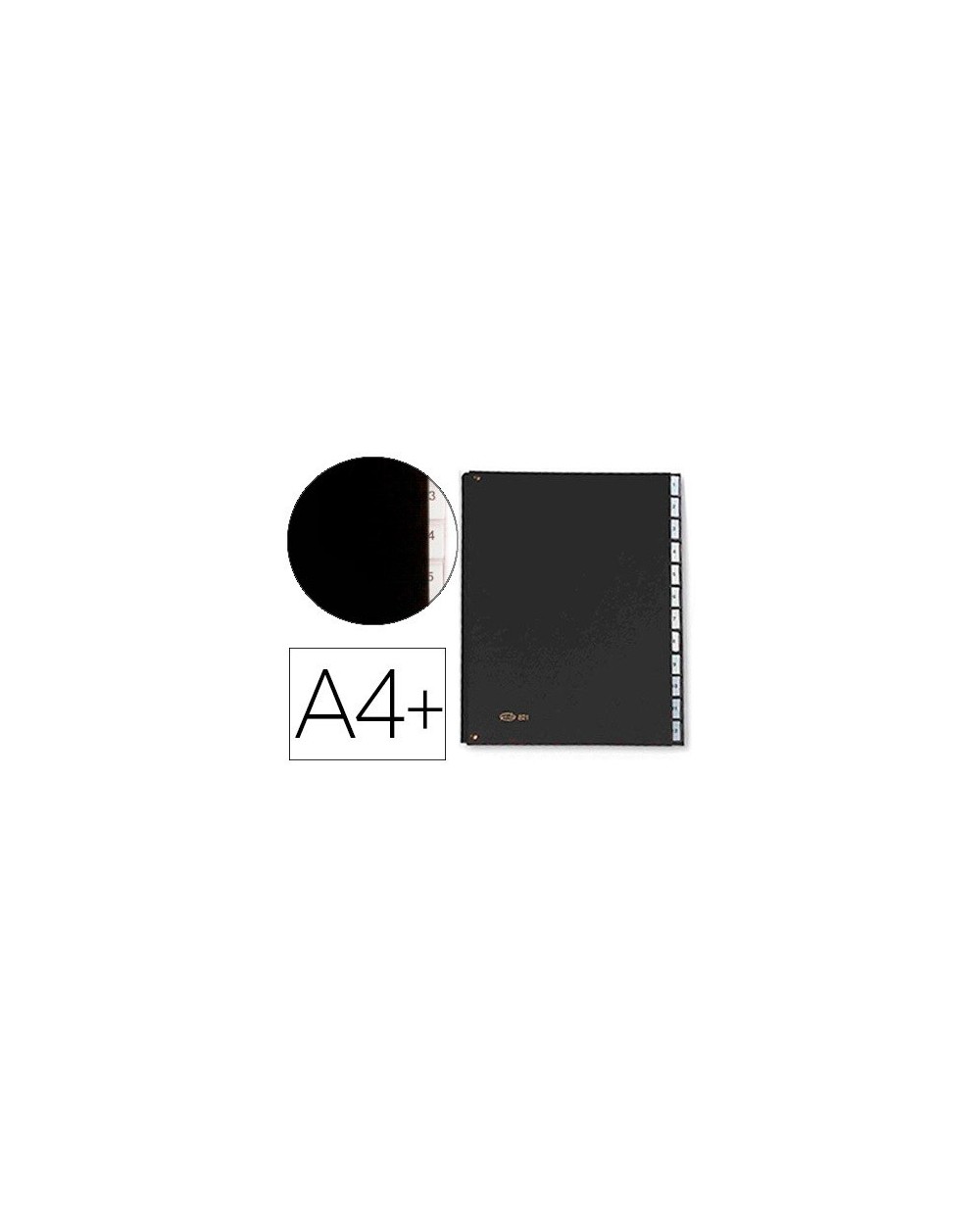 Carpeta clasificadora fuelle pardo carton compacto folio 12 departamentos visor doble personalizables color negro