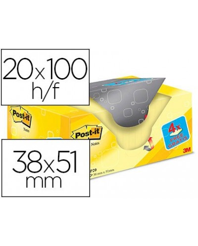 Bloc de notas adhesivas quita y pon post it super sticky amarillo canario 38x51 mm pack promocional 164 gratis