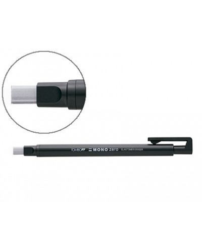 Portagomas tombow con clip punta goma blanca rectangular 25 x 5 mm color negro