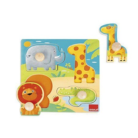 Puzzle goula animales selva 4 piezas