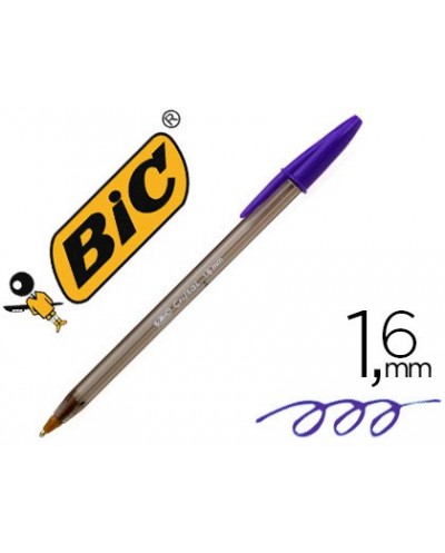 Boligrafo bic cristal fun morado punta 16 mm