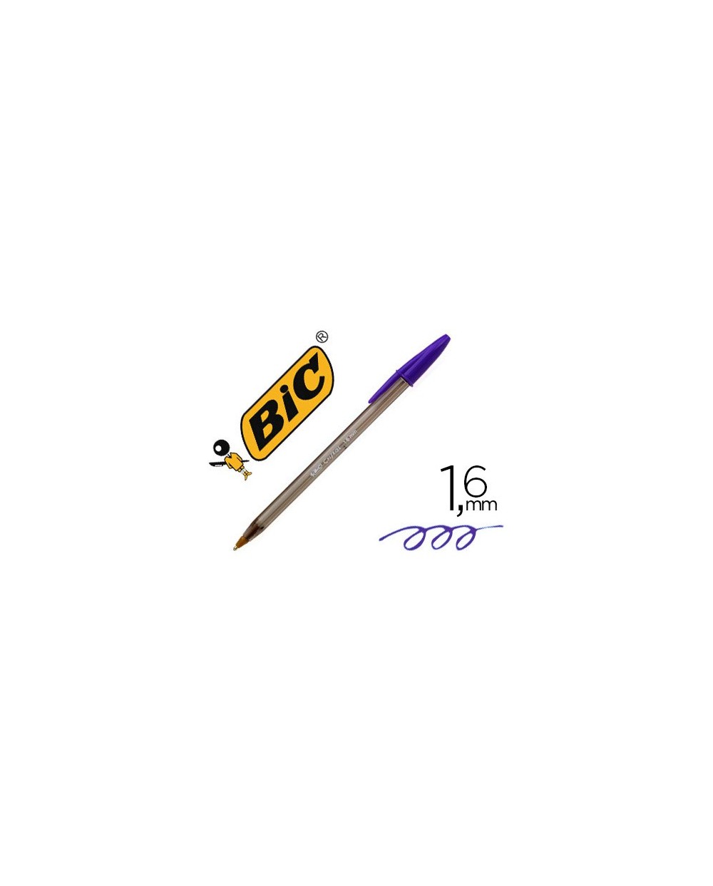 Boligrafo bic cristal fun morado punta 16 mm