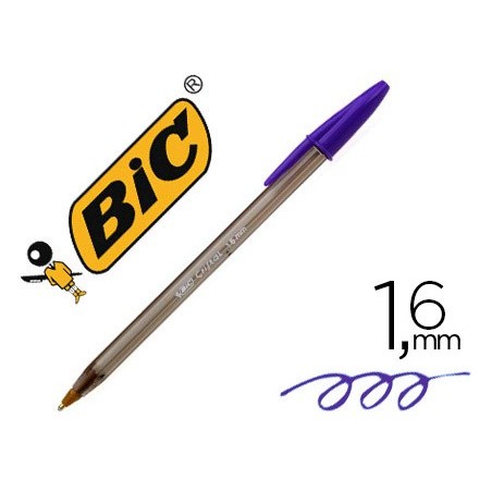 Boligrafo bic cristal fun morado punta 16 mm