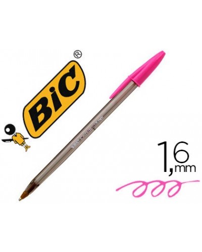 Boligrafo bic cristal fun rosa punta 16 mm