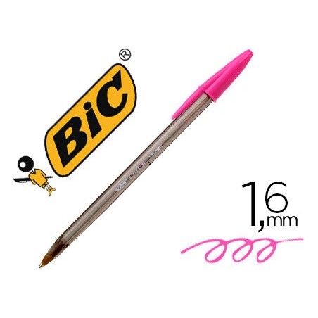 Boligrafo bic cristal fun rosa punta 16 mm