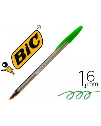 Boligrafo bic cristal fun verde lima punta 16 mm