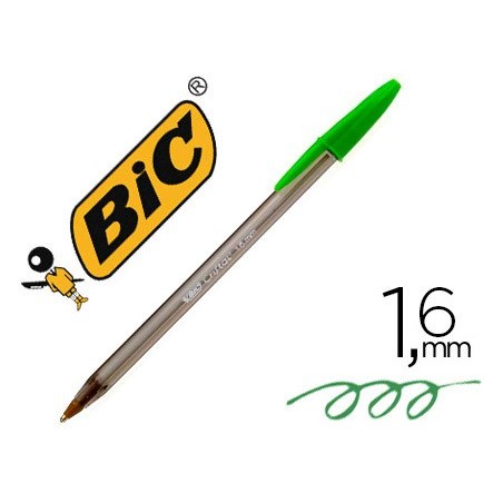 Boligrafo bic cristal fun verde lima punta 16 mm