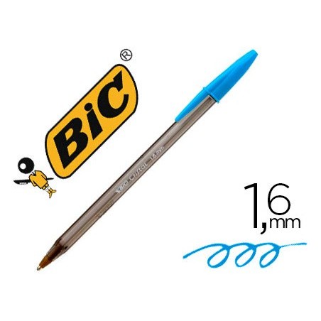 Boligrafo bic cristal fun turquesa punta 16 mm