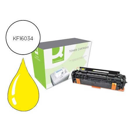 Toner q connect compatible hp ce412a color laserjet m351a 451dn 451nw 375nw 475dn amarillo 2600 pag