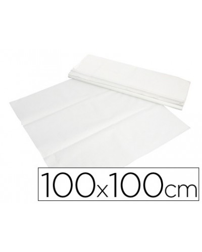 Mantel de papel blanco en hojas 100x100 cm caja de 400 unidades