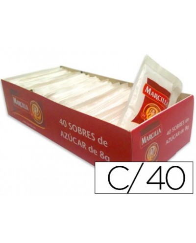 Azucar blanca en sobres de 8g caja de 40 sobres