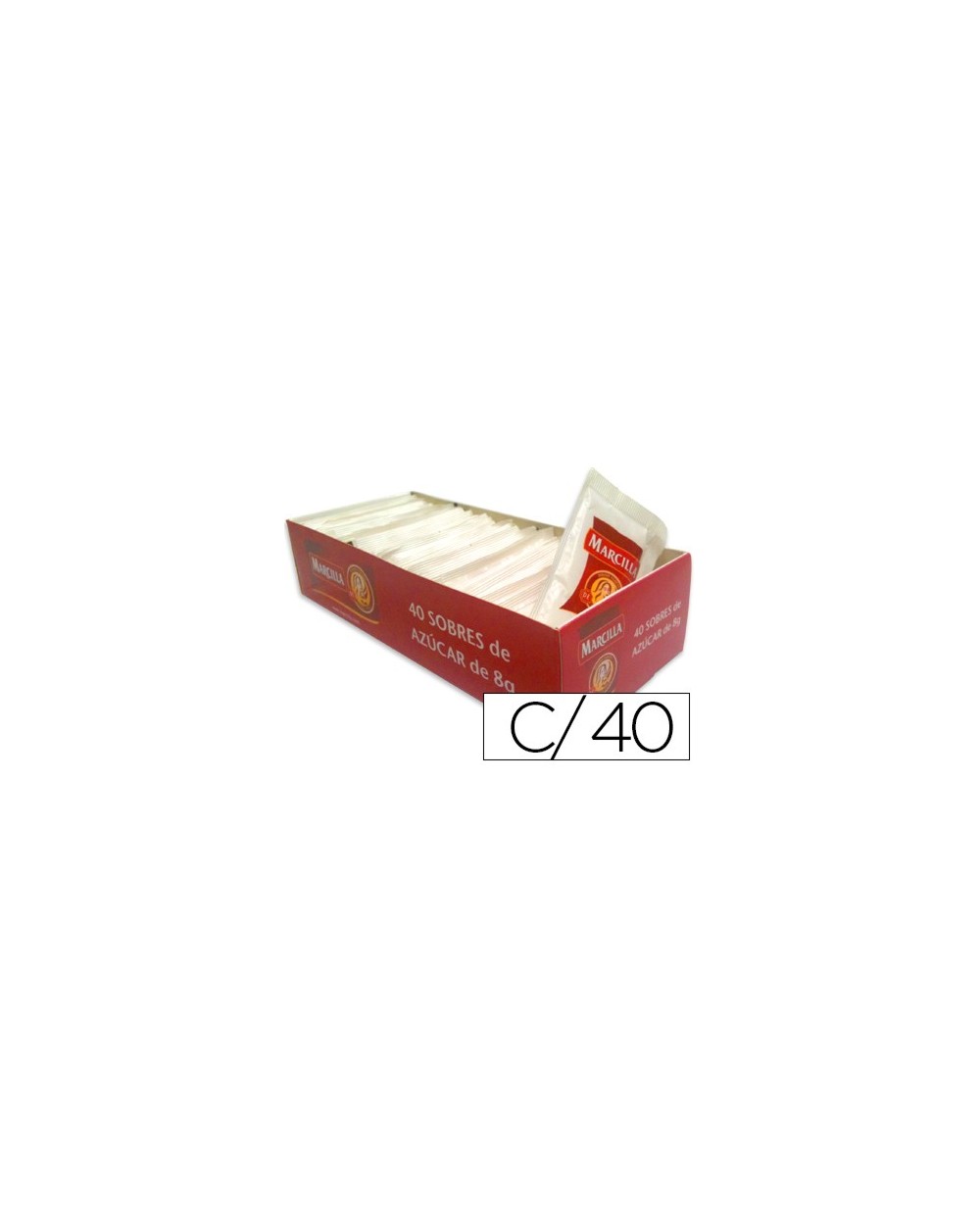 Azucar blanca en sobres de 8g caja de 40 sobres