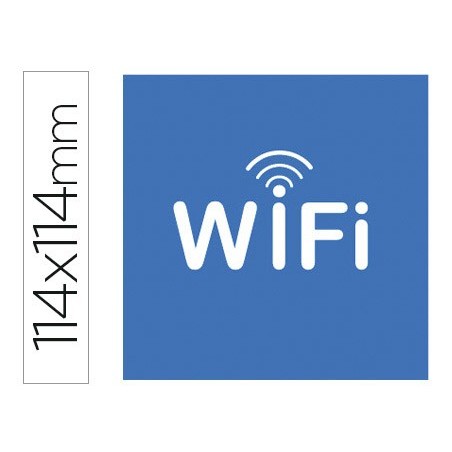 Etiqueta adhesiva apli de senalizacion simbolo wifi 114x114 mm