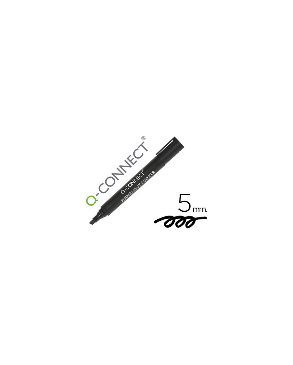 Rotulador q connect marcador permanente negro punta biselada 50 mm