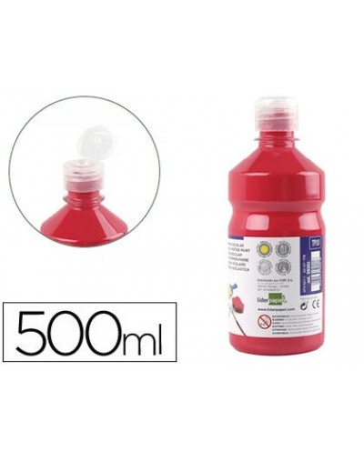 Tempera liquida liderpapel escolar 500 ml rojo escarlata