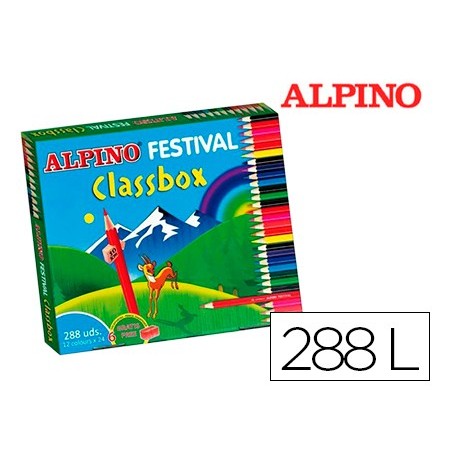 Lapices de colores alpino festival classbox caja de 288 unidades 12 colores surtidos
