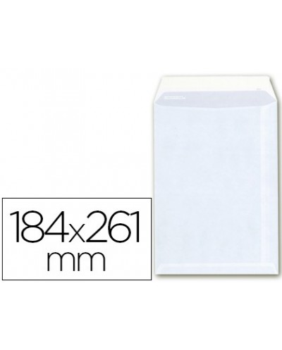 Sobre bolsa a 6 offset blanco 100g 184x261 mm con tira de silicona caja 250
