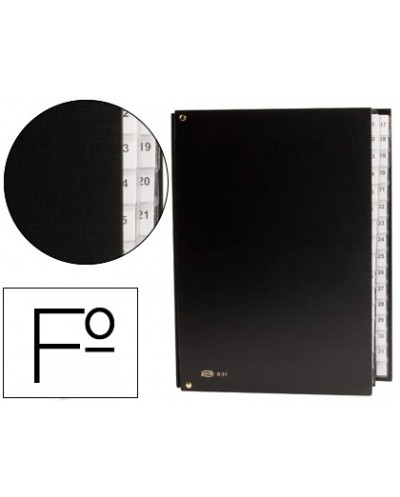 Carpeta clasificador carton compacto pardo folio 31 departamento numericos negro