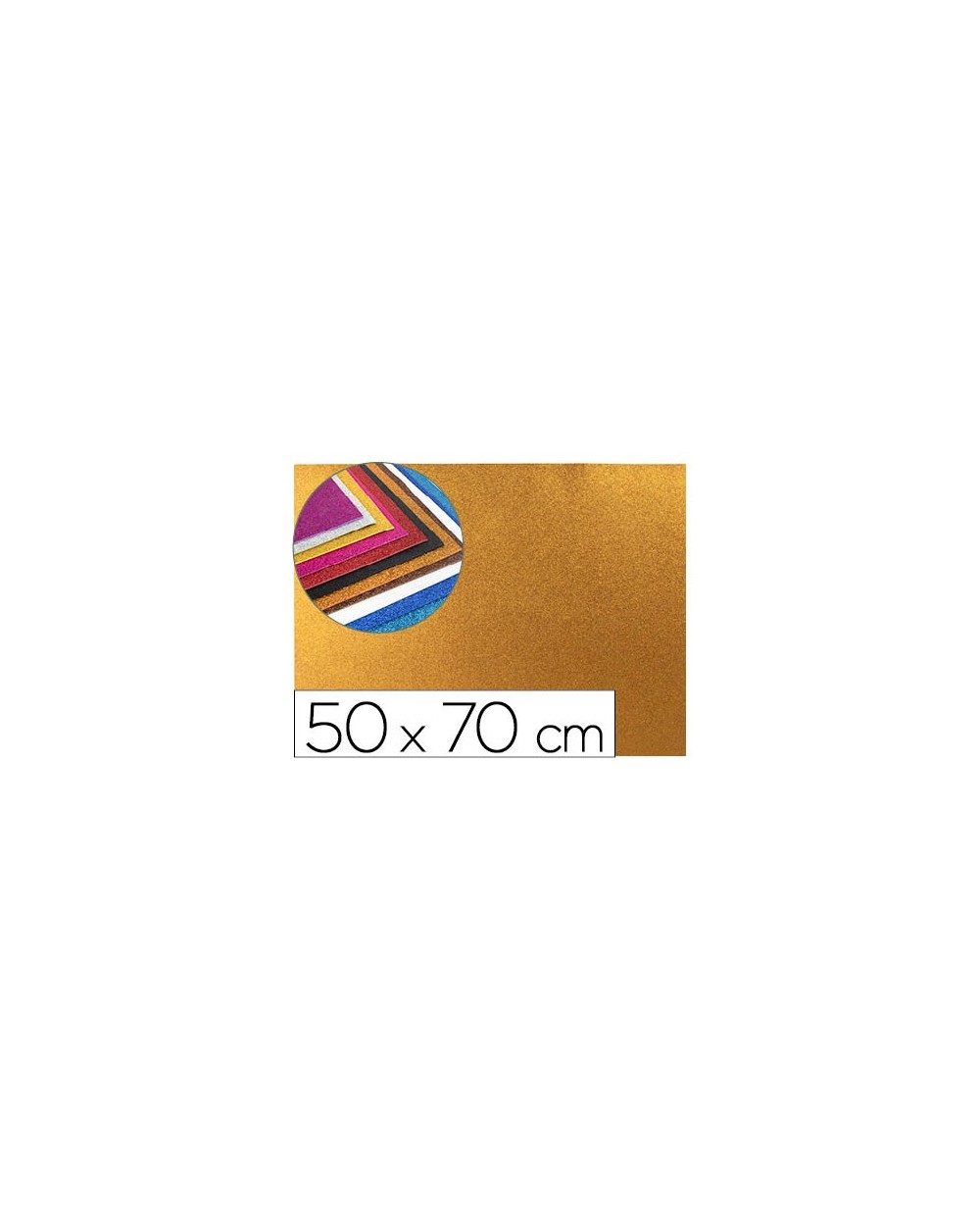 Goma eva con purpurina liderpapel 50x70cm 60g m2 espesor 2mm naranja