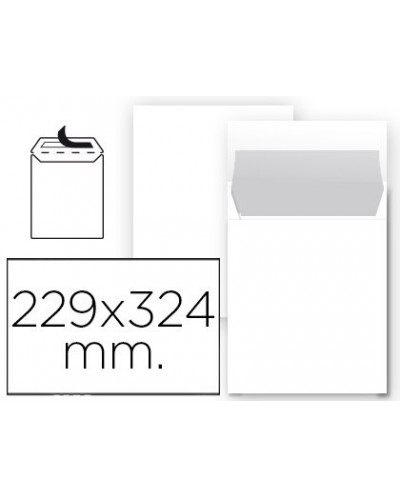 Sobre liderpapel bolsa n 8 blanco din 229x324 mm tira de silicona paquete de 25 unidades