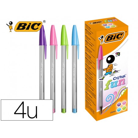 Boligrafo bic cristal large fashion cajas de 20 unidades colores surtidos