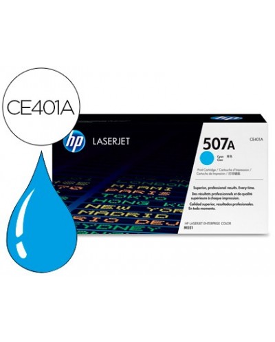 Toner hp 507a laserjet m551 m570 pro 500 cian 6000 pag