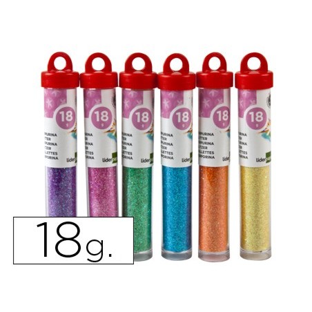 Purpurina liderpapel fantasia colores metalicos pasteles bote de 18 gr