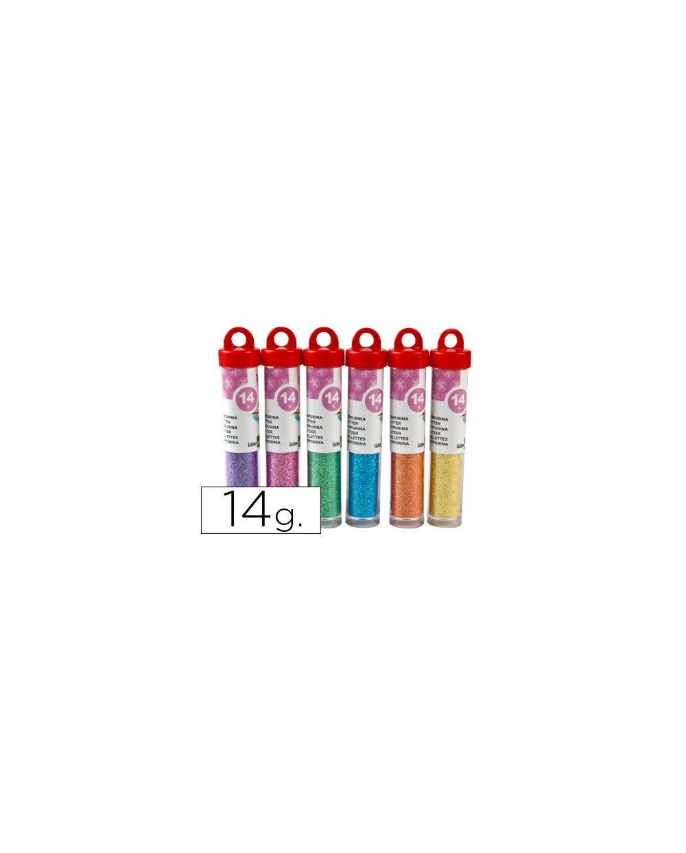 Purpurina liderpapel fantasia colores metalicos pasteles bote de 14 gr