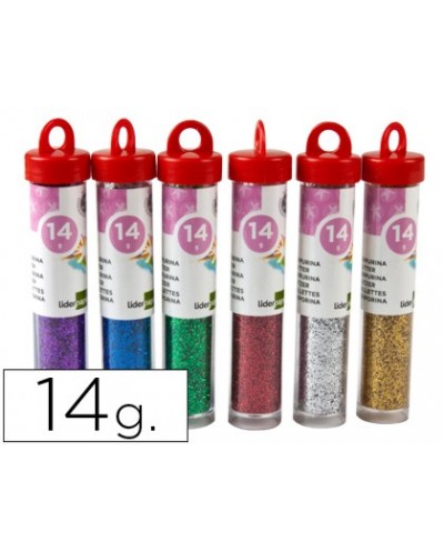 Purpurina liderpapel fantasia colores metalicos surtidos bote de 14 gr