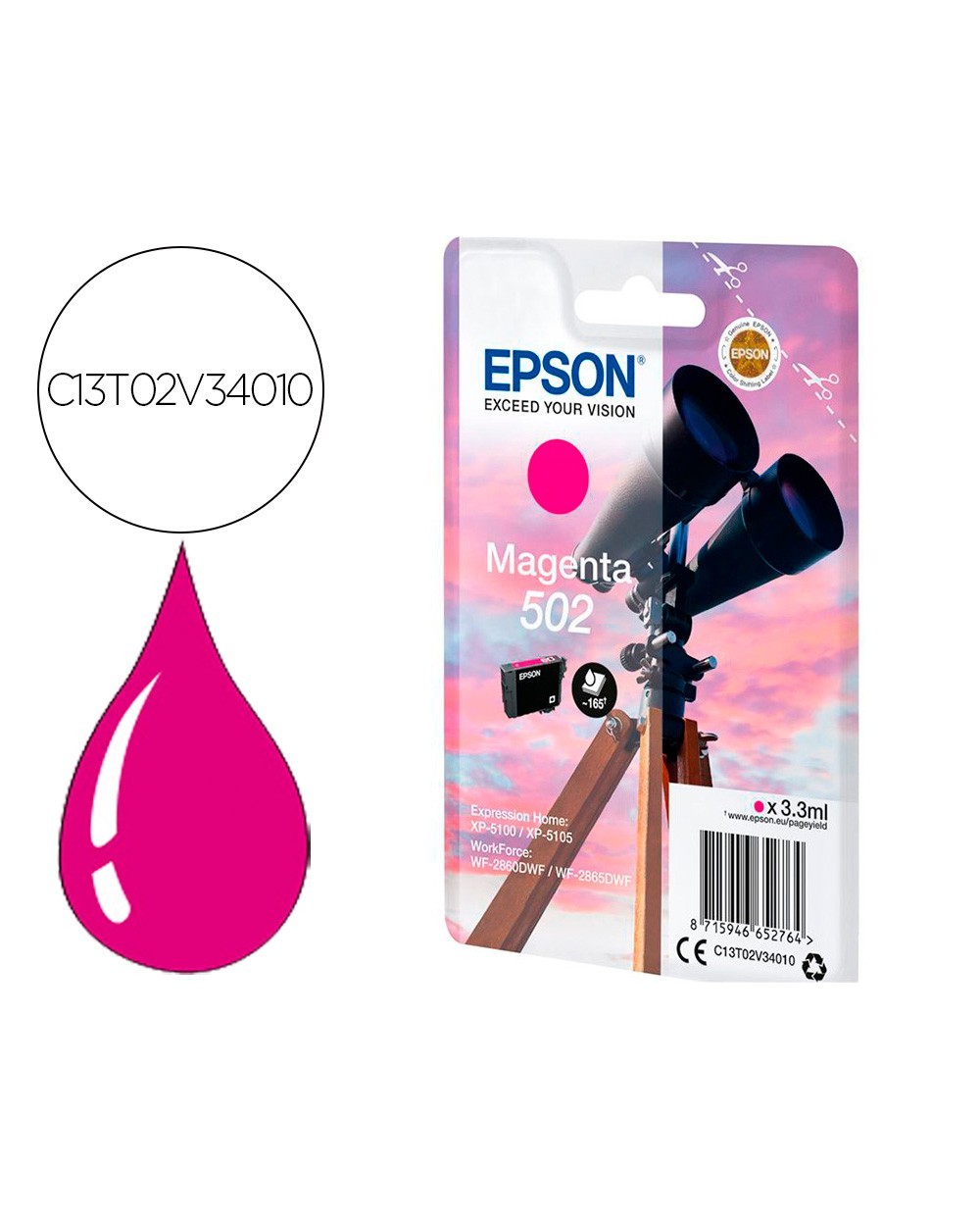 Ink jet epson singlepack magenta 502 ink