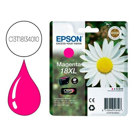 Ink jet epson t18xl magenta expression home xp 102 xp 205 xp 305 xp 405 capacidad 470 pag