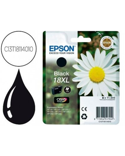 Ink jet epson t18xl negro expression home xp 102 xp 205 xp 305 xp 405 capacidad 470 pag