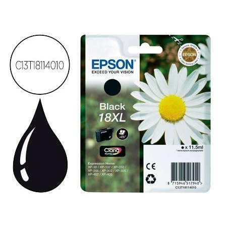 Ink jet epson t18xl negro expression home xp 102 xp 205 xp 305 xp 405 capacidad 470 pag